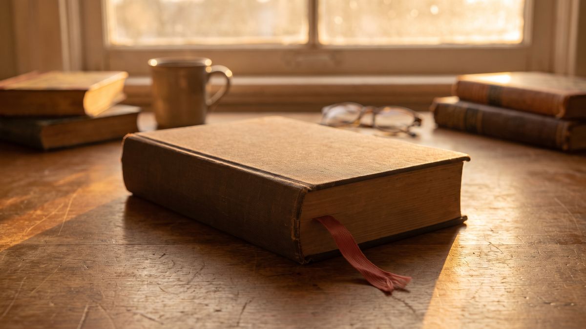 Student studying alone at a desk, seen from behind