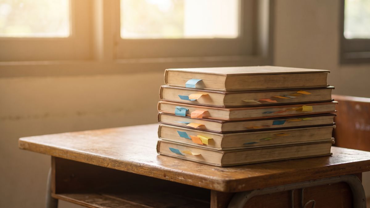Stack of real estate textbooks
